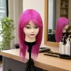 Pink wig models, adult hairstyle display, model shooting props, beauty styling practice supplies details Picture